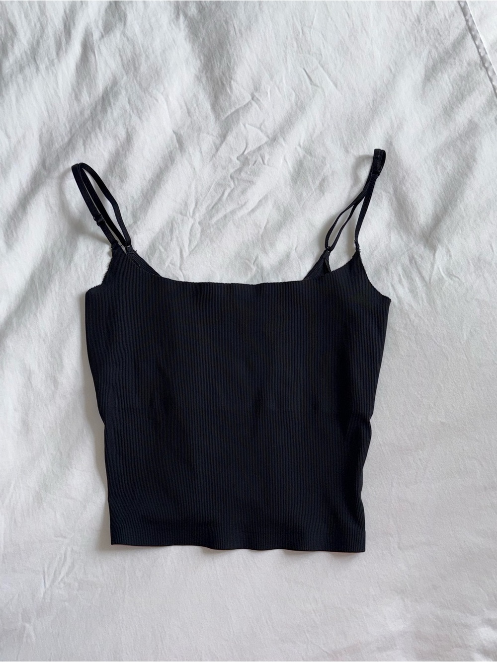 Out from Under Classic Black Spaghetti Strap Cropped Tank Top